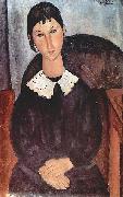 Amedeo Modigliani Elvira mit weissem Kragen oil on canvas